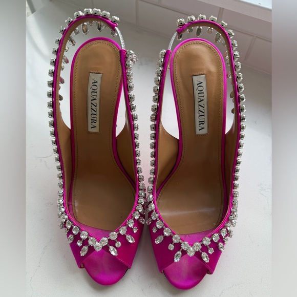 AQUAZZURA Temptation crystal 105 sandals in Fuschia - Size 38 - Picture 8 of 16